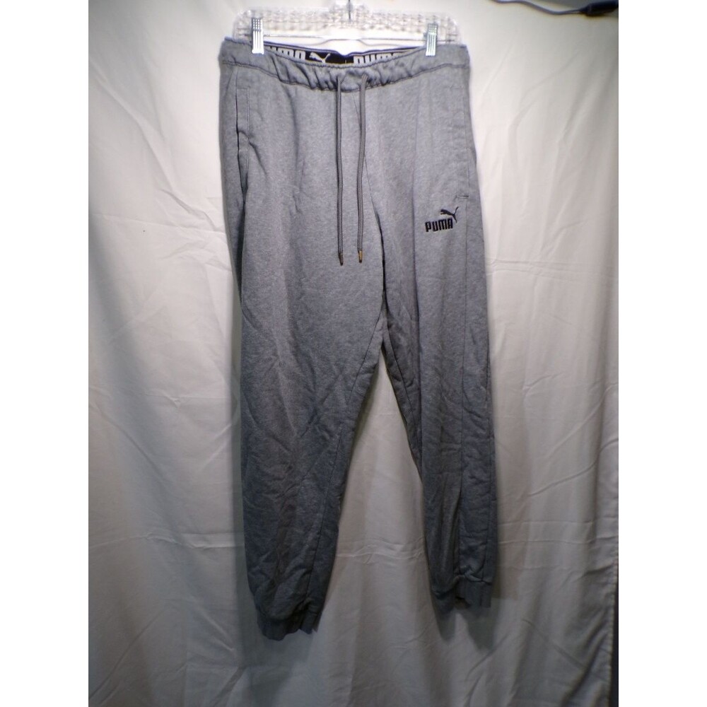 PUMA Men's Essentials Logo Jogger Sweatpants Large Gray Heather